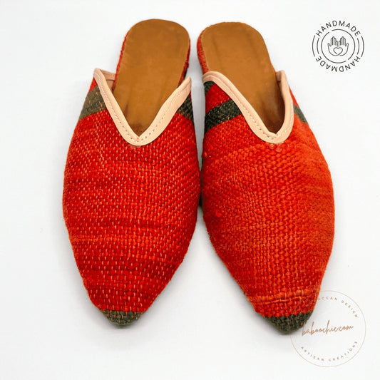 sahara babouche mule babouche kilim rug handmade design baboochic.com