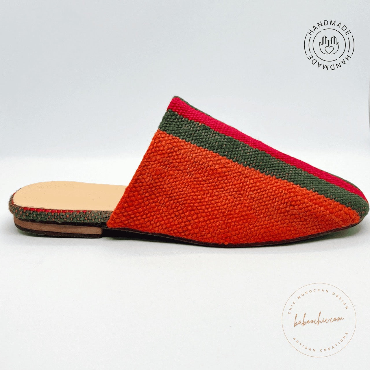leila babouche mule babouche kilim rug handmade design baboochic.com