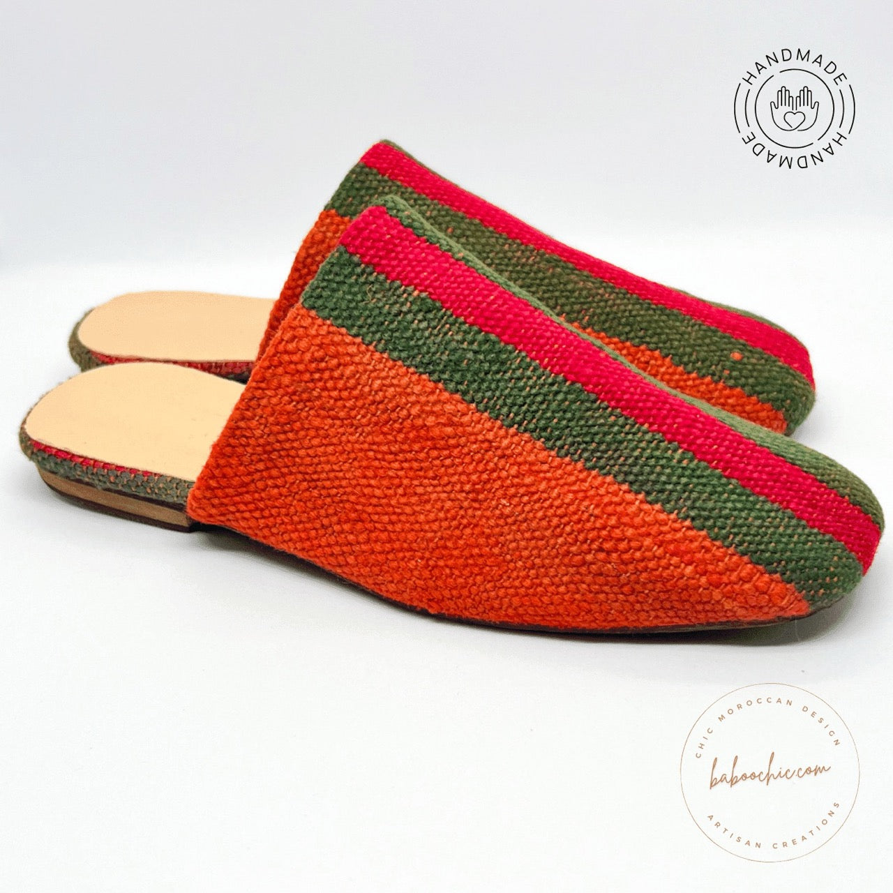 leila babouche mule babouche kilim rug handmade design baboochic.com