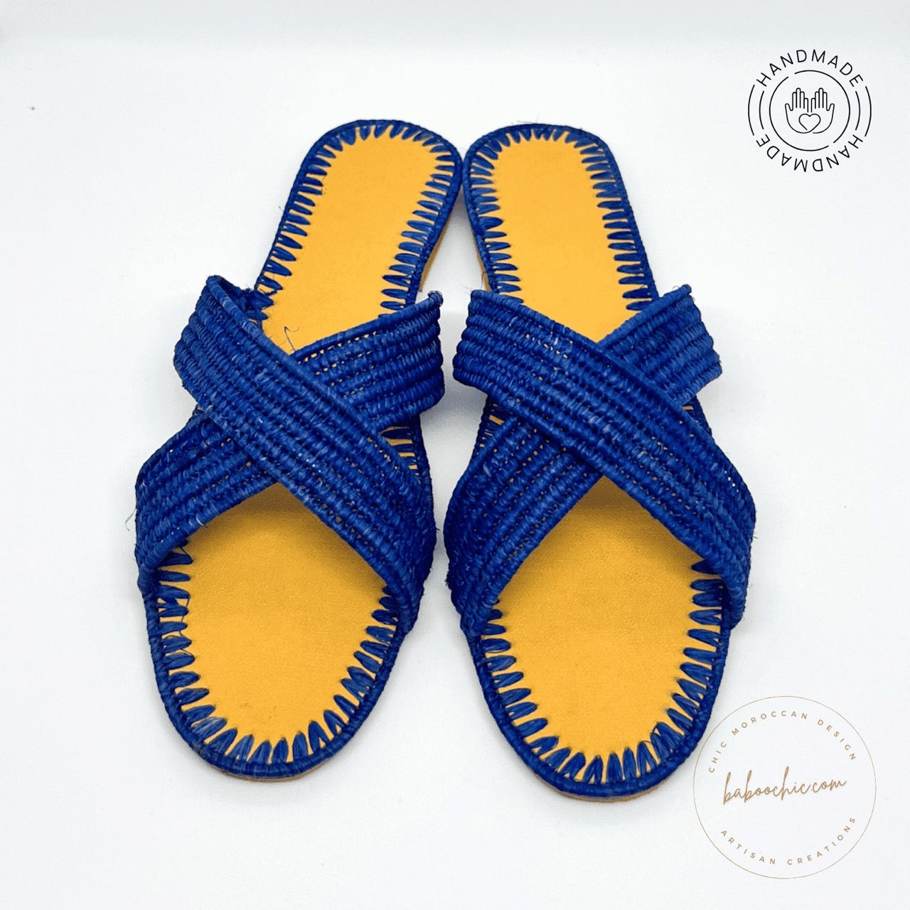majorelle museum marrakech raffia blue natural raffia babouche handmade baboochic.com