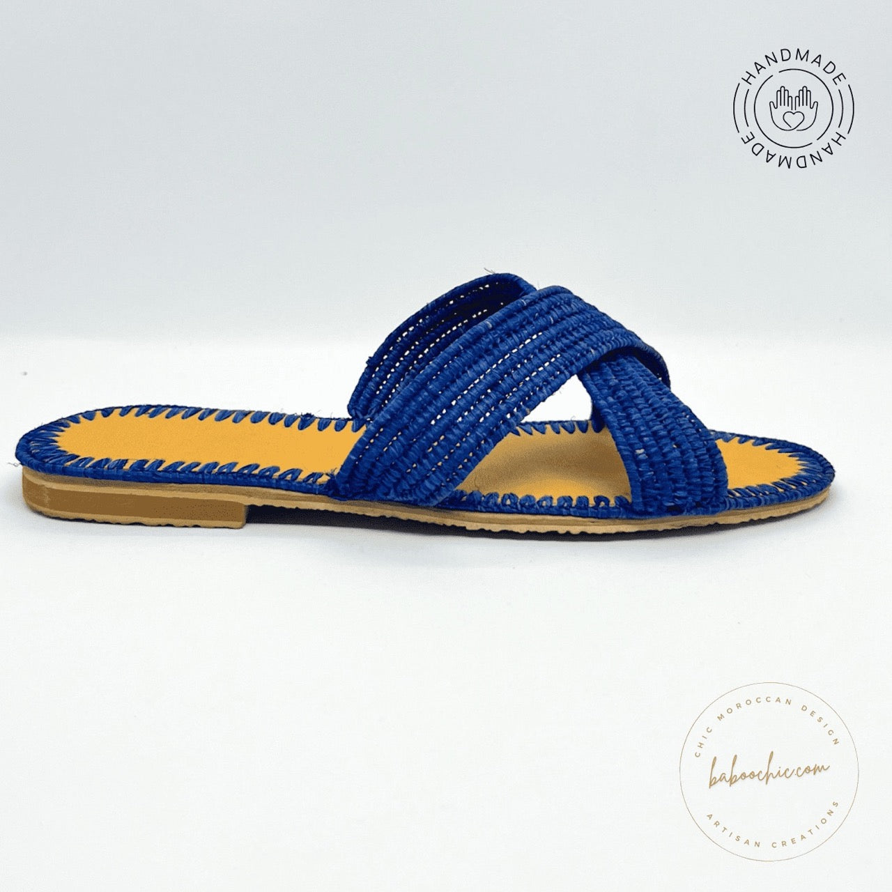 majorelle museum marrakech raffia blue natural raffia babouche handmade baboochic.com