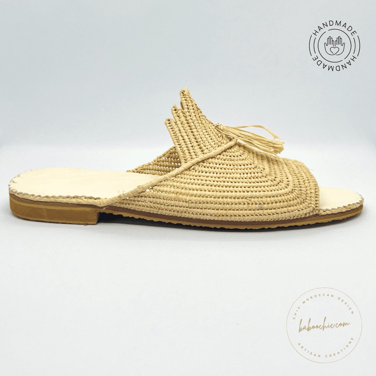 marrakech raffia natural color raffia babouche handmade baboochic.com