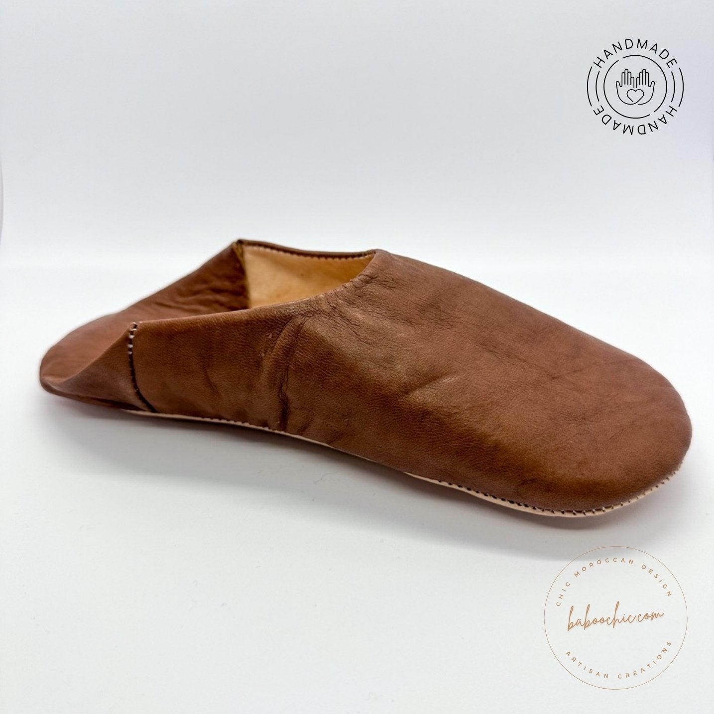 handmade neslishah natural brown color babouche baboochic.com