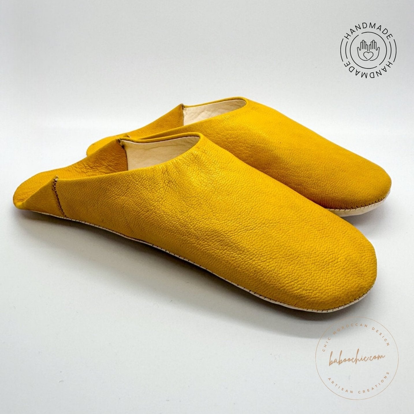handmade neslishah natural yellow color babouche baboochic.com