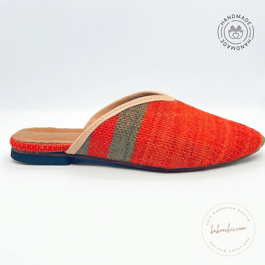 sahara babouche mule babouche kilim rug handmade design baboochic.com