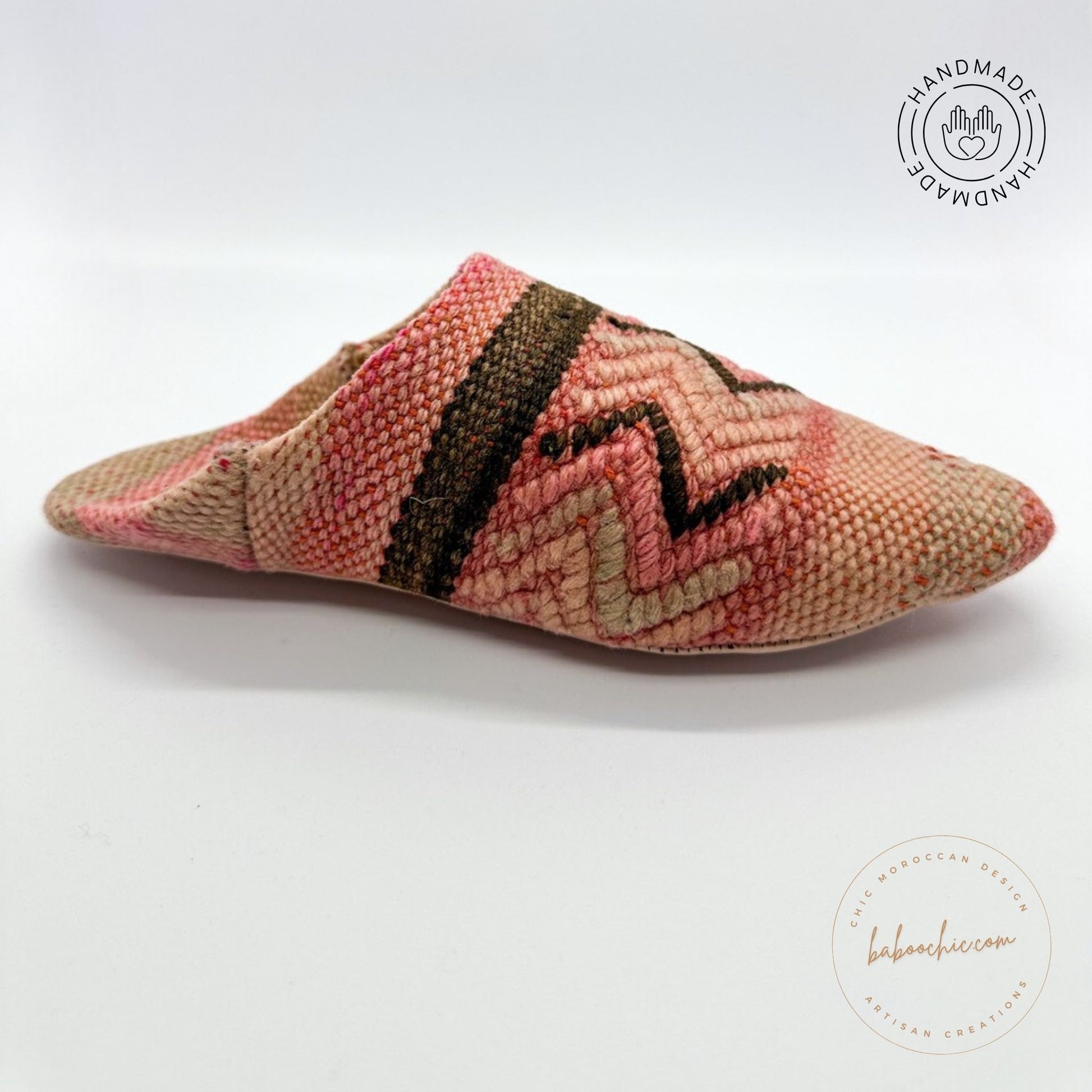 hurrem sultan natural color rug babouche slipper with kilim design baboochic.com