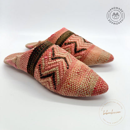 hurrem sultan natural color rug babouche slipper with kilim design baboochic.com