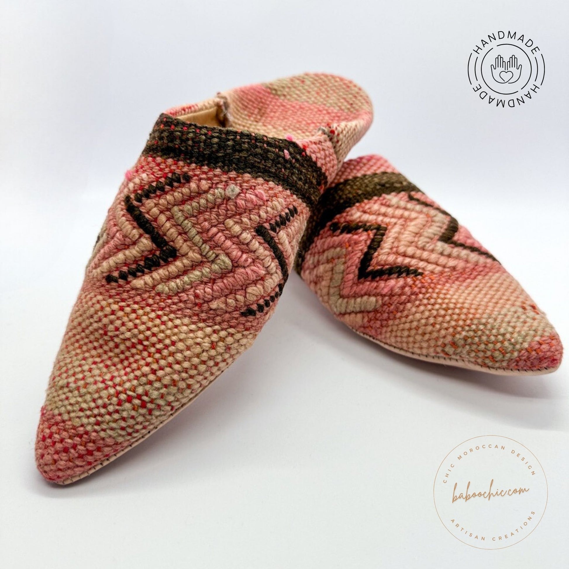 hurrem sultan natural color rug babouche slipper with kilim design baboochic.com