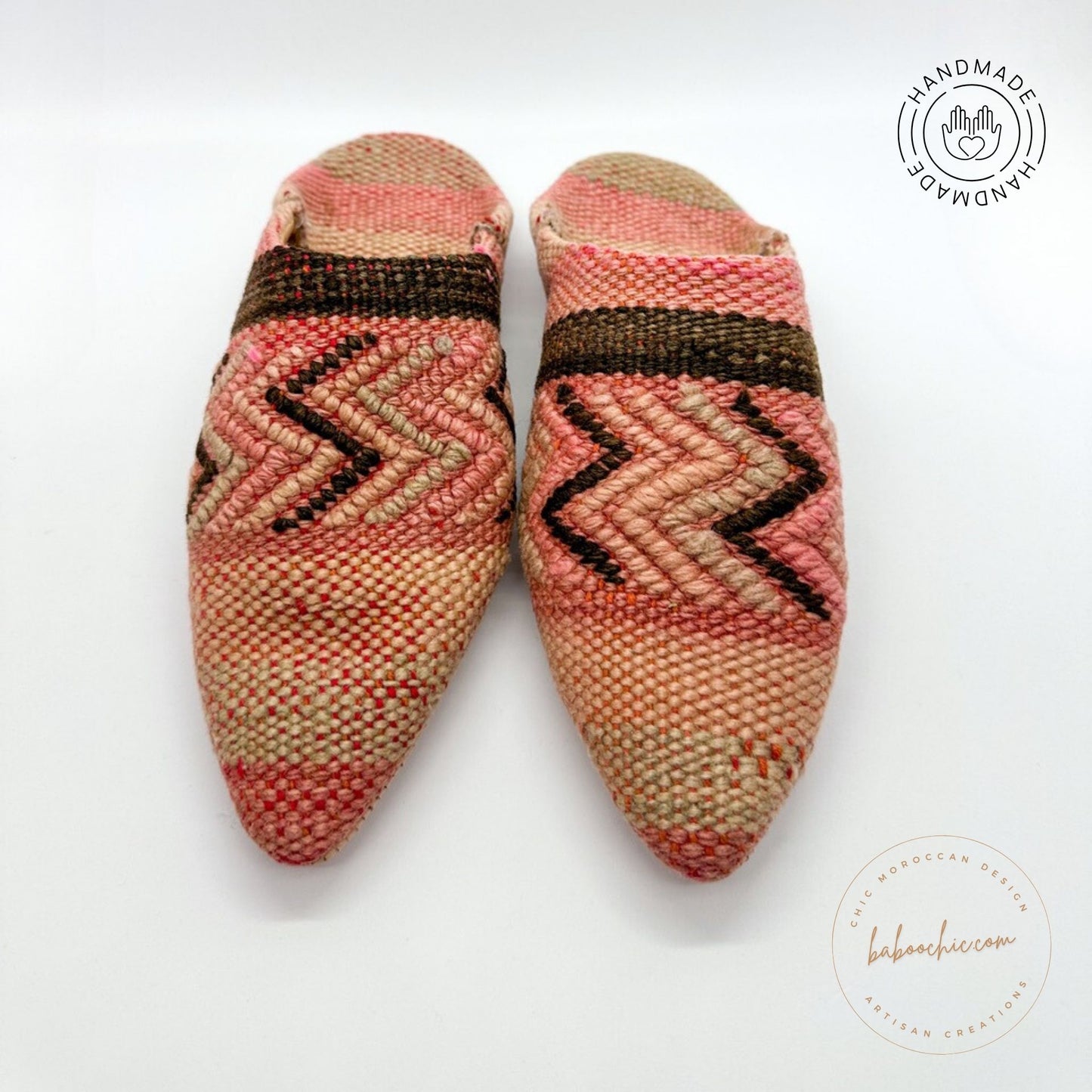 hurrem sultan natural color rug babouche slipper with kilim design baboochic.com