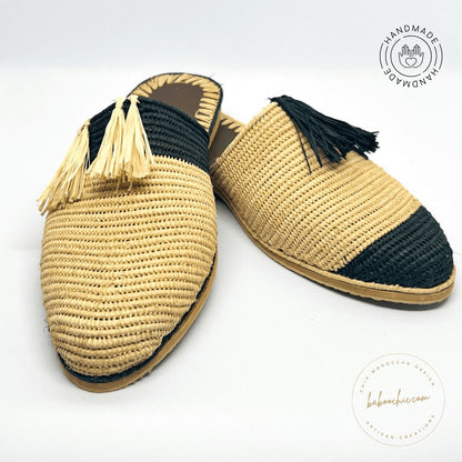 atlas raffia babouche mule babouche raffia design baboochic.com