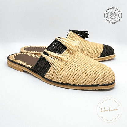 atlas raffia babouche mule babouche raffia design baboochic.com