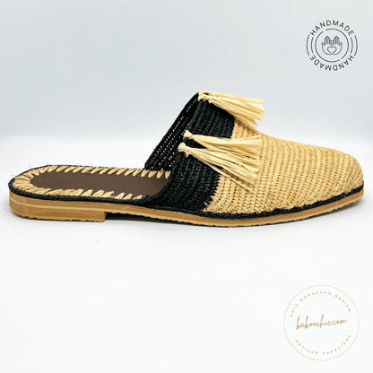 atlas raffia babouche mule babouche raffia design baboochic.com