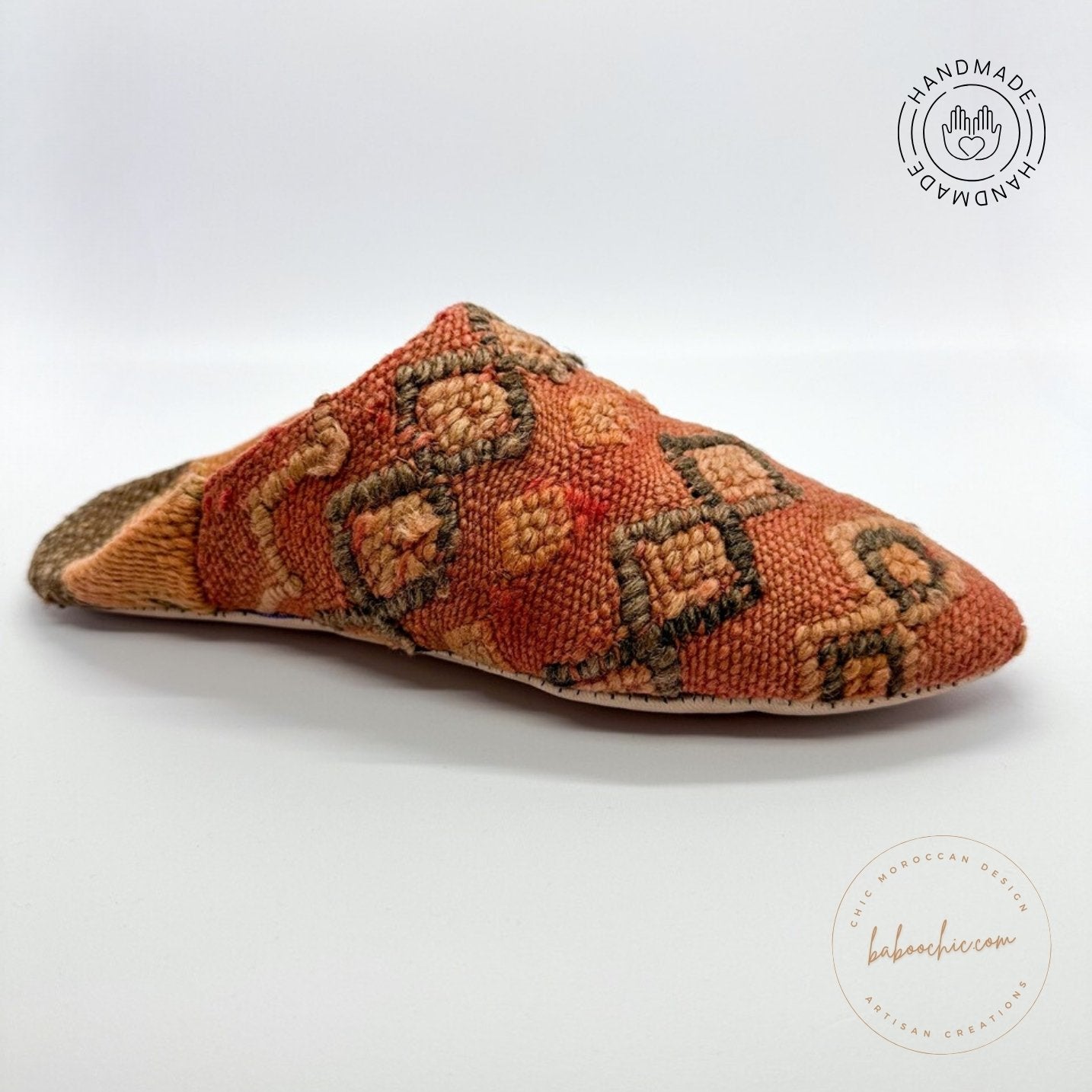 ilaldi sultan natural color rug babouche slipper with kilim design