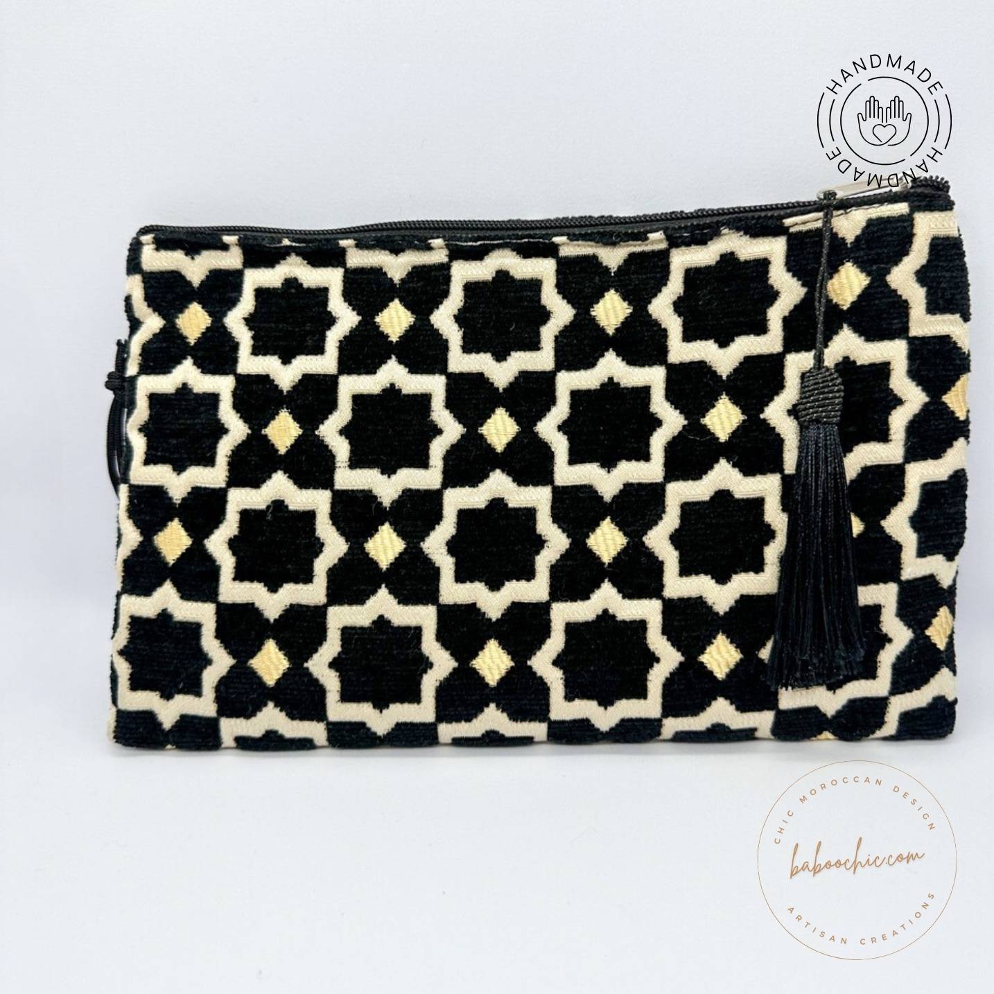 handmade fabric moroccan style handbag with cultural design baboochic.com