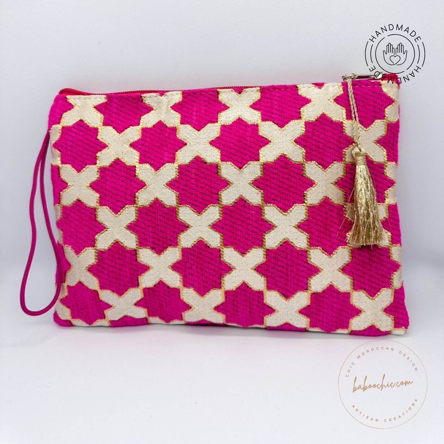 handmade fabric moroccan style handbag with cultural design baboochic.com