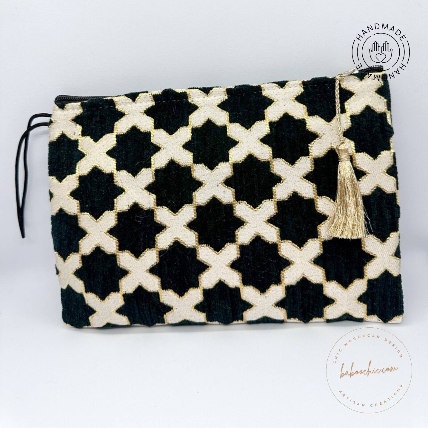 handmade fabric moroccan style handbag with cultural design baboochic.com