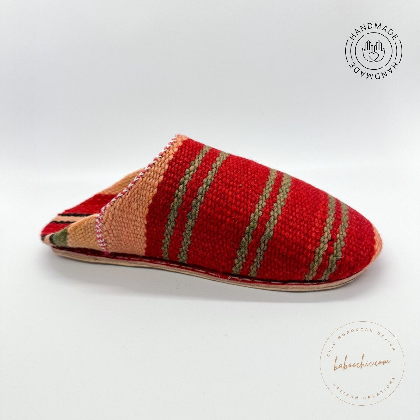 matilda natural red color rug babouche with kilim design baboochic.com