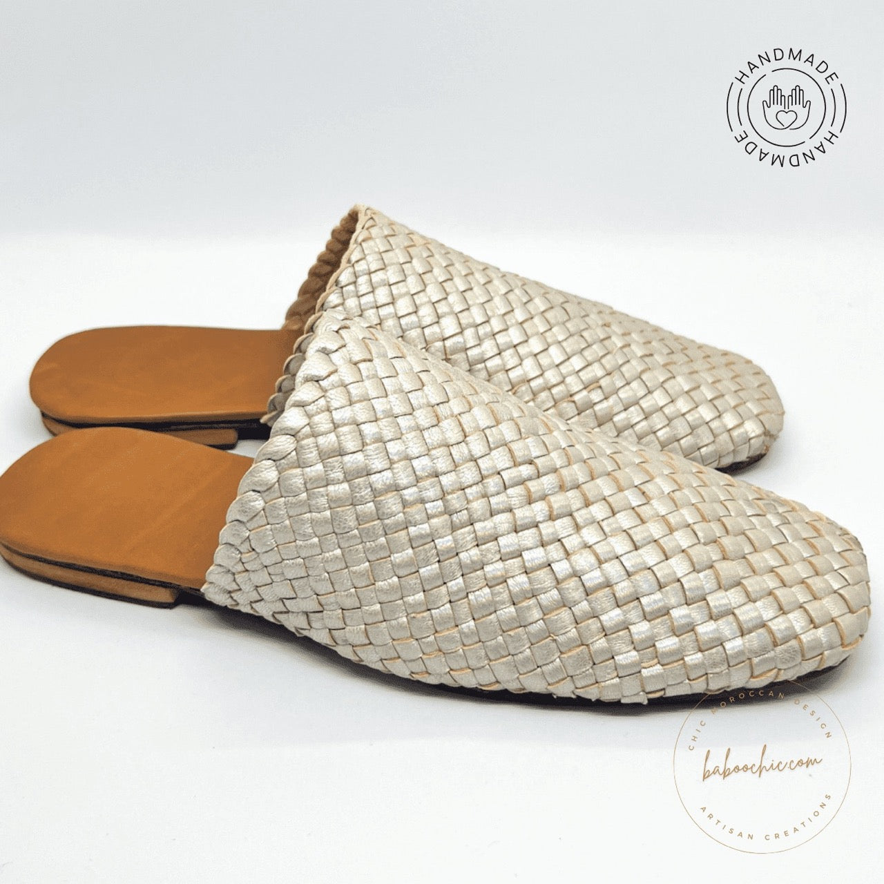 pearly leather mule babouche mule leather design baboochic.com