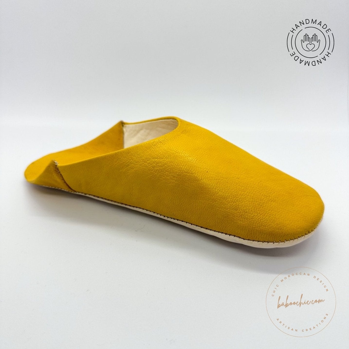 handmade neslishah natural yellow color babouche baboochic.com